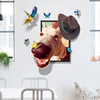 MiicoCreative3DChienUsureCap Oiseau Papillon Cadre PVC Amovible Home Room Décoratif Mur Dé