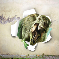 Miico Creative 3D Dinosaure PVC Amovible Home Room Décoratif Mur Porte Décor Autocollant