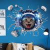 MiicoCreative3DEspaceAstronautChat Cassé Mur PVC Amovible Home Room Décoratif Mur Décor Dé