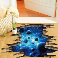 MIICOCreative3DlaVoieLactée Mur Cassé Maison Amovible Décoratif Mur Décor Décor Autocollan
