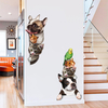 MiicoCreative3DMignonChiensChats Oiseau Souris Animaux PVC Amovible Home Room Décoratif Mu
