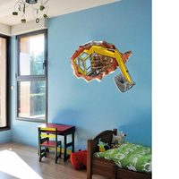 Miico Creative 3D Pelle Brisée Mur PVC Amovible Home Room Décoratif Porte Mur Décor Autocollant