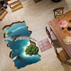 Miico Creative 3D Sea Island Dinosaures PVC Amovible Home Room Décoratif Mur Porte Décor Autocollant