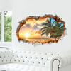 MIICOCreative3DSunshinePlageNoix De Coco Palm Cassé Mur Amovible Chambre Chambre Décoratif