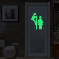 Miico Creative Homme et Femmes Lumineux PVC Amovible Accueil Salle de Bains Décoratifs Mur Porte Décor Autocollant