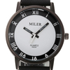 MILIER 8287 Mode Unisexe Homme Bracelet en cuir féminin Montre à quartz Quartz