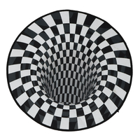 Mingjia HT tapis circulaire 3D 60/80/100 / 120CM tapis antidérapant salon paillasson Table basse canapé tapis