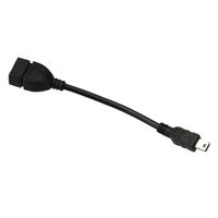 Mini 5 broches mâle vers USB 2.0 type A femelle Jack OTG adaptateur hôte câble court