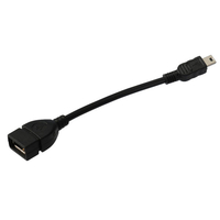 Mini 5 broches mâle vers USB 2.0 type A femelle Jack OTG adaptateur hôte câble court