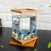 Mini Aquarium LED Éclairage Clair Verre Fish Tank Conteneur Bureau Décor De Bureau!
