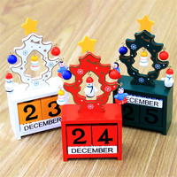 Mini calendrier en bois décoration Date joyeux noël ornement décoration de la maison artisanat cadeaux créatifs pour enf