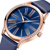 MINI FOCUS 0259L Style Casual Brillant Femmes Montre-Bracelet En Cuir Véritable Bracelet En Cuir Montre À Quartz