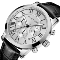 MINI FOCUS 0415G avec calendrier fenêtre pointeur lumineux 3 sous-cadran 3ATM étanche hommes montre-bracelet montre à qu