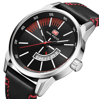 MINI FOCUS MF0132G Montre-bracelet à quartz étanche pour homme en cuir