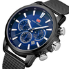 MINI FOCUS MF0142G Calendrier de montre à quartz ultra-mince avec maillage pour hommes