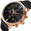 MINI FOCUS MF0185G Montre de quartz de montre-bracelet à quartz en acier de style professionnel complet