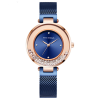 MINI FOCUS MF0254L - Montre à quartz ultra-fine avec bracelet en cristal pour femmes