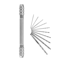 Mini foret à main à mandrin à double tête 0.5-3.2mm avec 10pcs 0.8-3mm ensemble de forets hélico daux