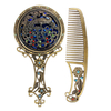 Mini Miroir Vintage en Cuivre Antique Phoenix avec Ensemble de Peignes