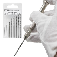 Mini perceuse à main 0.5-3.0mm avec 10pcs 0.8-3.0mm forets hélico daux Set Kit de forage en plastique Bodhi en bois