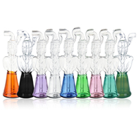 Mini pipe à eau en verre Verre borosilicaté Noir / émeraude / vert / violet / rose / transparent / bleu / jaune