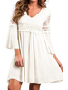 Mini robe lâche de vacances dété de style de loisirs en dentelle