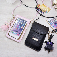 Mini sac de portefeuille universel dépaule de fenêtre tactile décran vertical pour Smartphone de 6 pouces