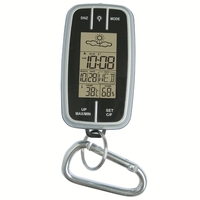 Mini thermomètre et hygromètre à horloge météo portable avec lampe de poche et fonction boussole