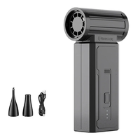 Mini Turbo Fan 130, 000PM Peak 35 m/s Wind Speed 2000mAh Peak Battery 4 Speed Settings Cordless Powerful Hair Dryer and D