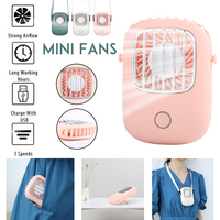 Mini ventilateur de poche portable/de bureau/pendant le cou USB rechargeable à 3 vitesses à vitesse du vent