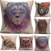 Monde animal coton lin taie doreiller taille jeter housse de coussin maison canapé décor