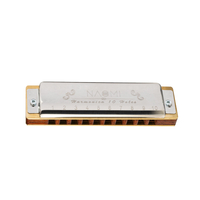 NAOMI 10 trous Blues Harmonica palissandre peigne en laiton Reed Harmonica diatonique en clé de C pour joueur profession