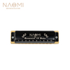 NAOMI 10 trous professionnel Blues Harmonica peigne acrylique anches en laiton clé C avec étui noir