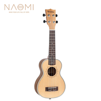 NAOMI 21 Inch Ukulele Table en épicéa massif Zebrawood Back Zebrawood Ukulele 4 cordes Hawaii Guitar Soprano Ukulele