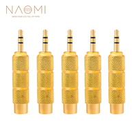 NAOMI 5 pièces / 1 ensemble métal doré 6.5mm mâle à 3.5mm femelle adaptateur Audio stéréo AUX convertisseur amplificateu