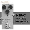 NAOMI Pédale deffet guitare Vintage Overdrive / Volume / Tone Knob Pédale deffet Mini Single Type DC 9V True B