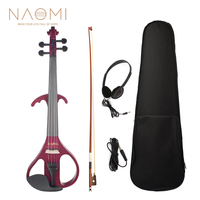 NAOMI pleine taille 4/4 violon violon électrique violon érable corps touche chevilles repose-menton avec étui darc