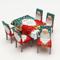 Nappe de noël housse de chaise maison cuisine Force élastique lavable père noël couverture de Table ornement de fête de