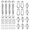 NASU 80 PCS Voile Dombrage Matériel Parasols Tentes Crochets Boucles Descalade Vis Accessoires De Tente En Aci