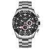 NAVIFORCE 8019 décontracté pointeur lumineux calendrier chronographe bracelet en acier inoxydable 3ATM étanche hommes mo