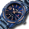 NAVIFORCE 9117 Homme Montre au Poignet à Quartz Étanhce Calendrier en Acier Complet