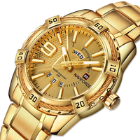 NAVIFORCE 9117S pointeur lumineux décontracté avec calendrier cadran bracelet en acier inoxydable 3ATM étanche hommes mo