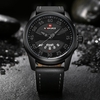 NAVIFORCE NF9124 Hommes Montre Bracelet En Cuir Simple Cadran Mâle Quartz Montre-Bracelet
