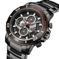 NAVIFORCE NF9174 Style militaire complet en acier hommes montre-bracelet calendrier étanche montre à quartz