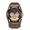 NAVIFORCE 9162 Multifonction Affichage de la Date Hommes Montre-Bracelet En Cuir Véritable Bracelet En Cuir Quartz