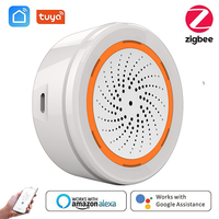 NEO Tuya Zigbe Sirène Alarme APP Télécommande Marche/Arrêt Alarme Sonore 90dB avec Capteur de Température et dHumid