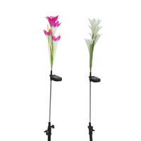 Énergie solaire Lily Rose Flower Stake Landscape Lamp Yard LED Light Outdoor Garden
