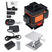 Niveau laser 4D 16 lignes Lumière verte Mise à niveau automatique Rotation sur 360 ° Mesure avec RC