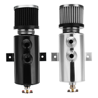 Noir / argenté 10 UN bidon dhuile avec filtre en reniflard Pompe en aluminium à déflecteur brossé