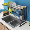 Noir 304 En Acier Inoxydable Cuisine Shelf Drain Rack Évier Rack Bol Plat Plat Ustensiles Drain Rack Cuisine Rack De Sto